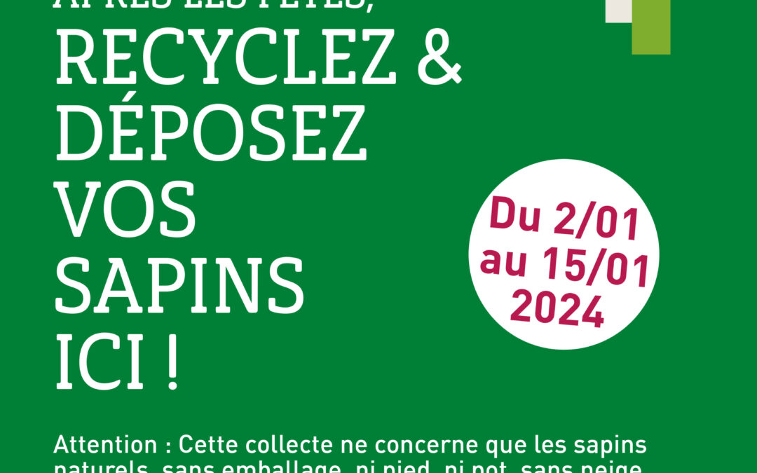 Après les fêtes, recyclez & déposez vos sapins !