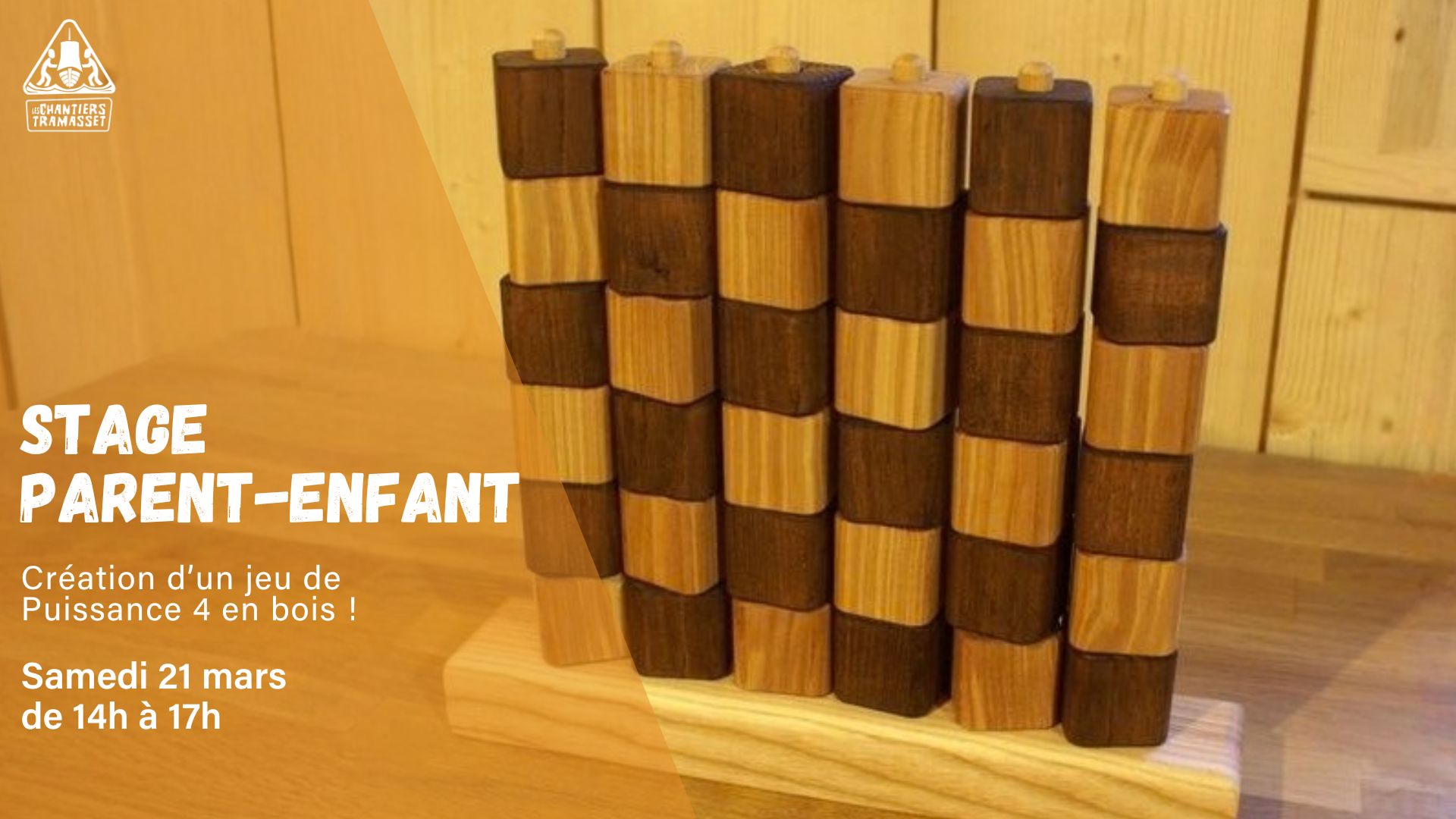 Atelier parent-enfant : Création d'un jeu puissance 4 en bois